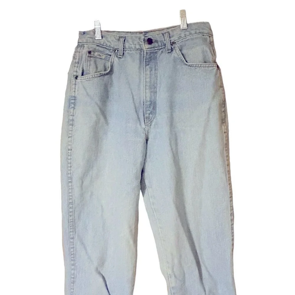 Chic Vintage 80s Women's High Rise Mom Jeans Light Wash Sz 14 Cotton Made in USA